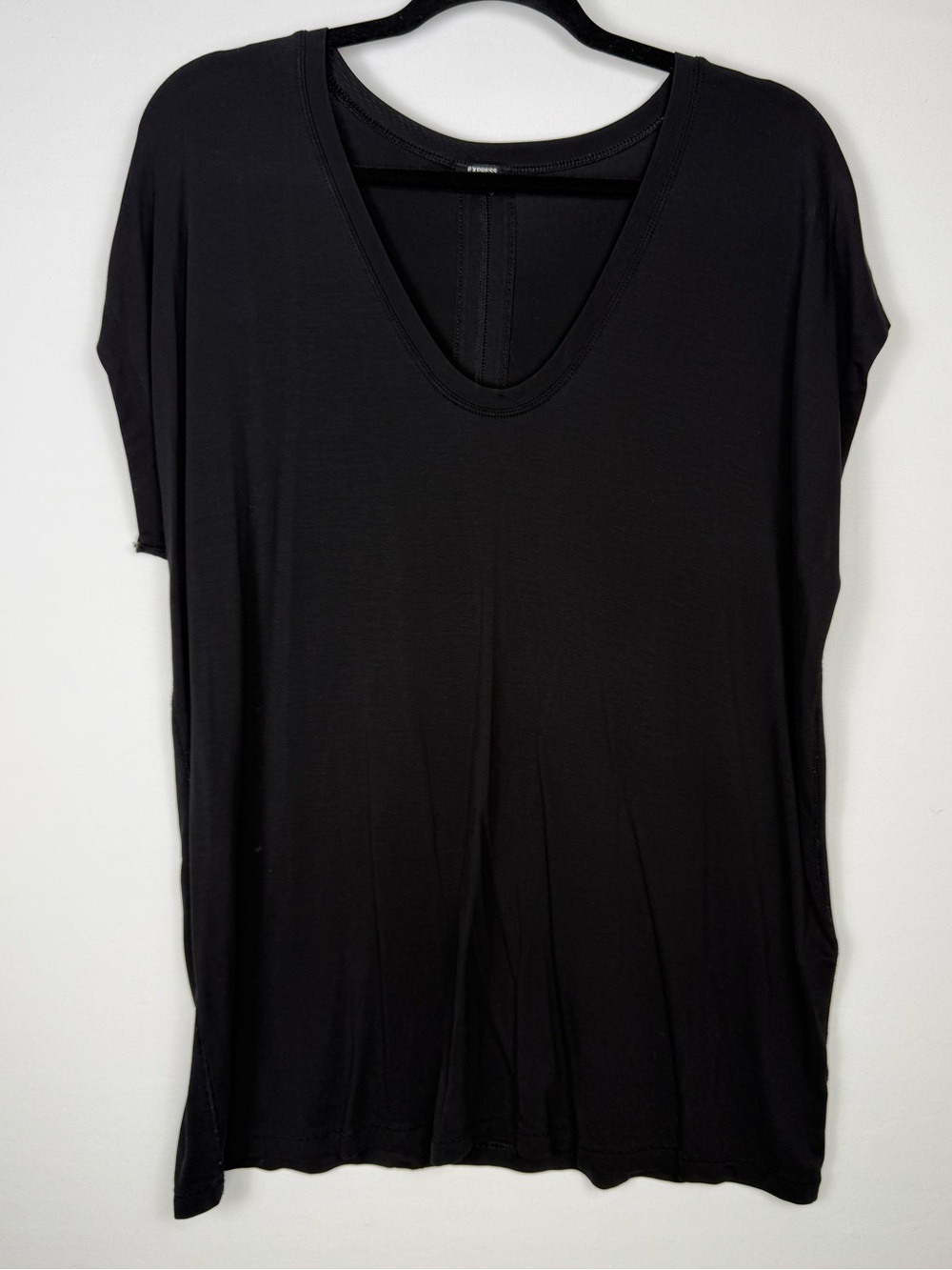 Express Women’s Relaxed Tee, Color: Black, Size: L